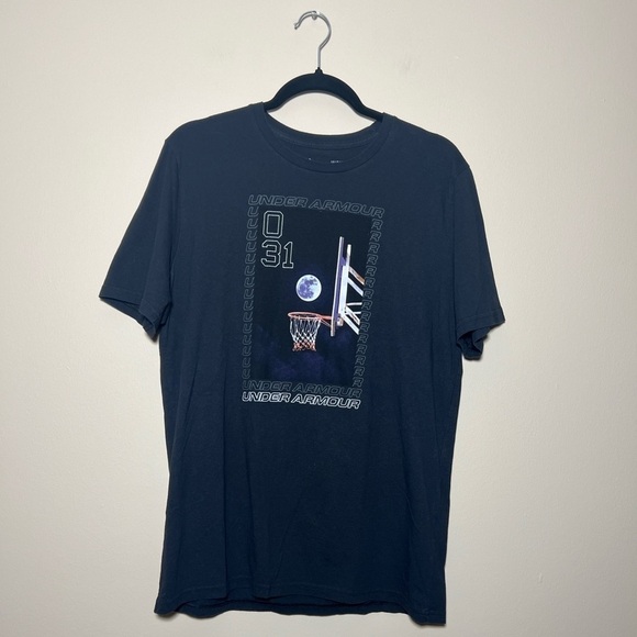 Under Armour Men’s Black Space Basketball Graphic T Shirt - Picture 1 of 5